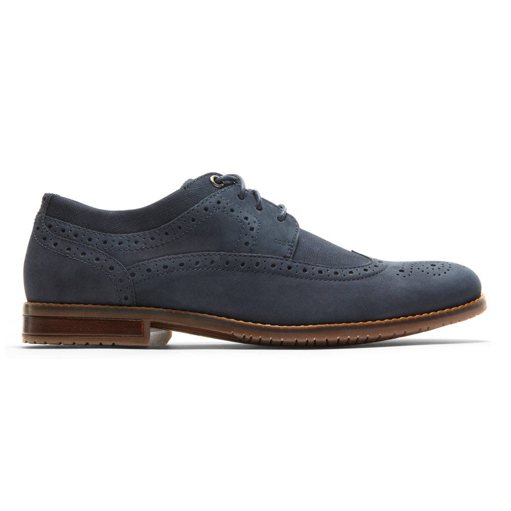 Rockport Singapore Mens Oxfords - Style Purpose 3 Wingtip Navy - IQ1245698